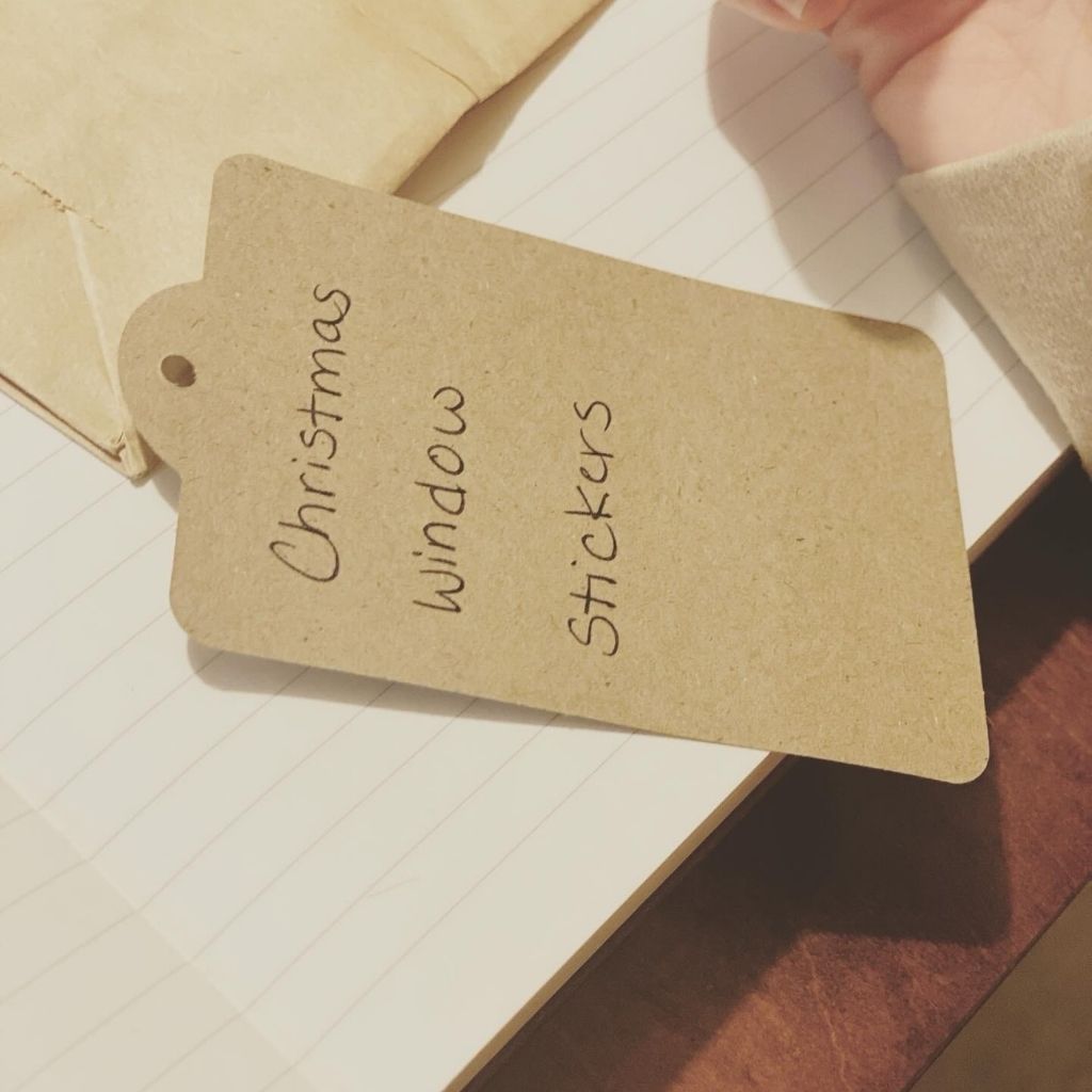 Christmas tag with words written on it